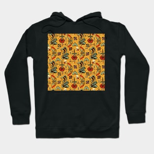 Yellow Splash Tattoo Pattern Hoodie